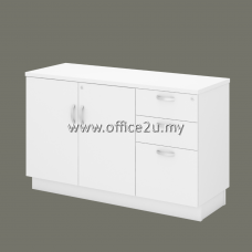 Q-YDP7123-WH COMBINATION LOW CABINET (SWINGING DOOR + FIXED PEDESTAL 2D1F)